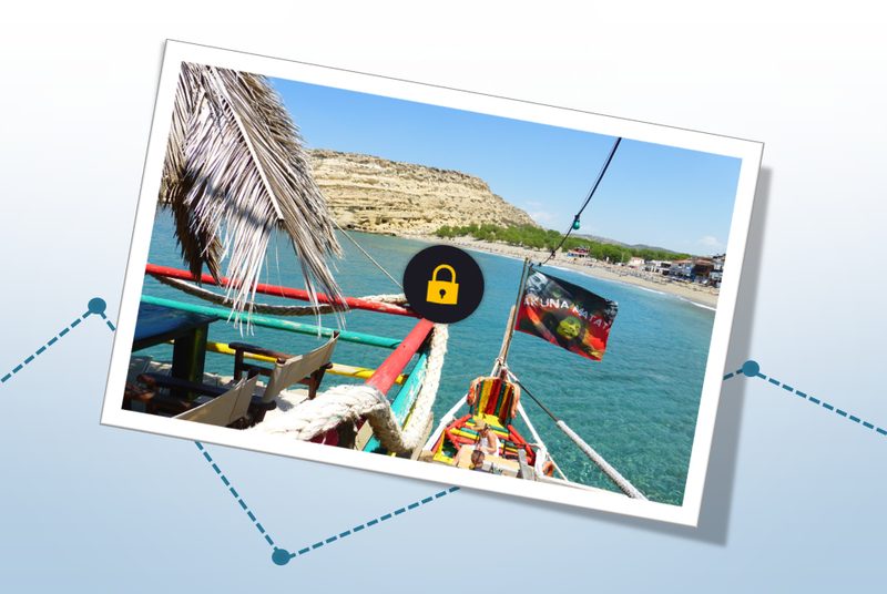 Virtual postcard with a riddle