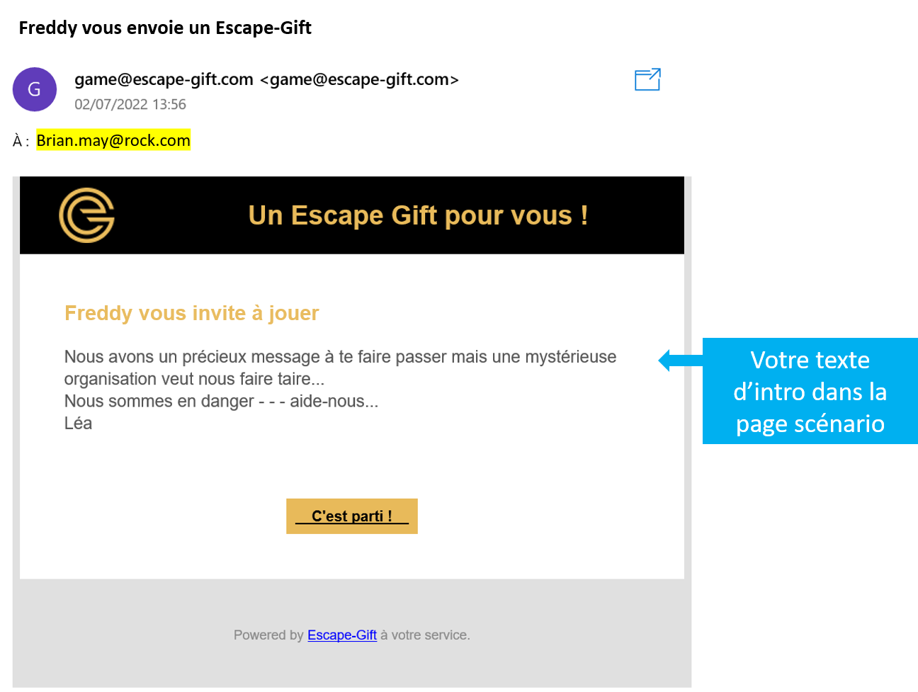 Escape-Gift mail invitation