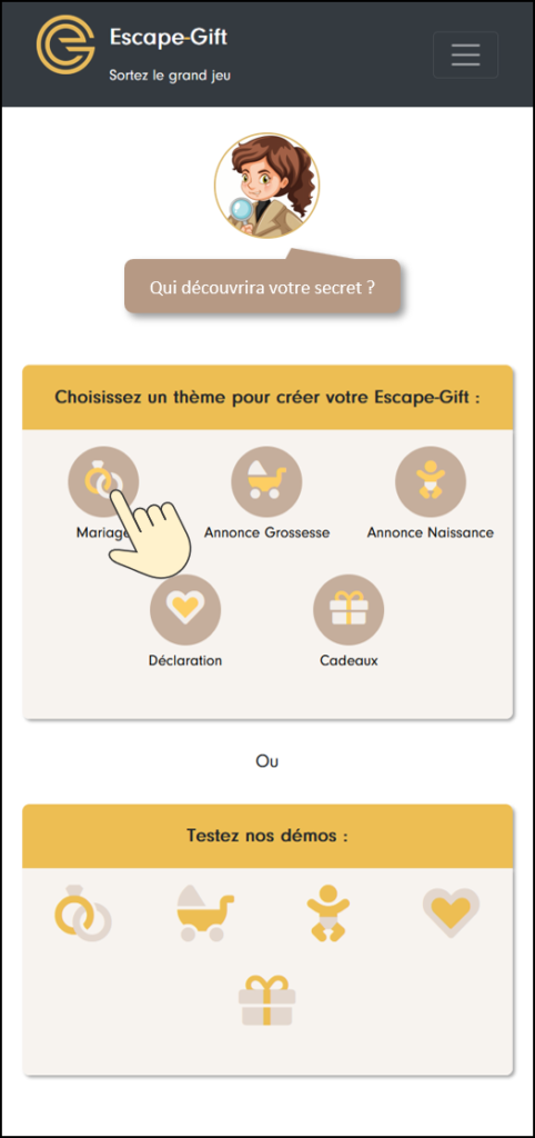 Escape-Gift selection thème